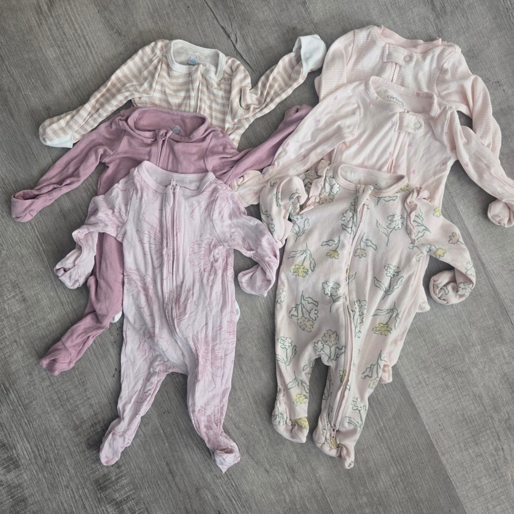 Carters Gerber Baby Girl Newborn Honest Company Bodysuit Sleeper Lot 26pc Bundle - Picture 8 of 11